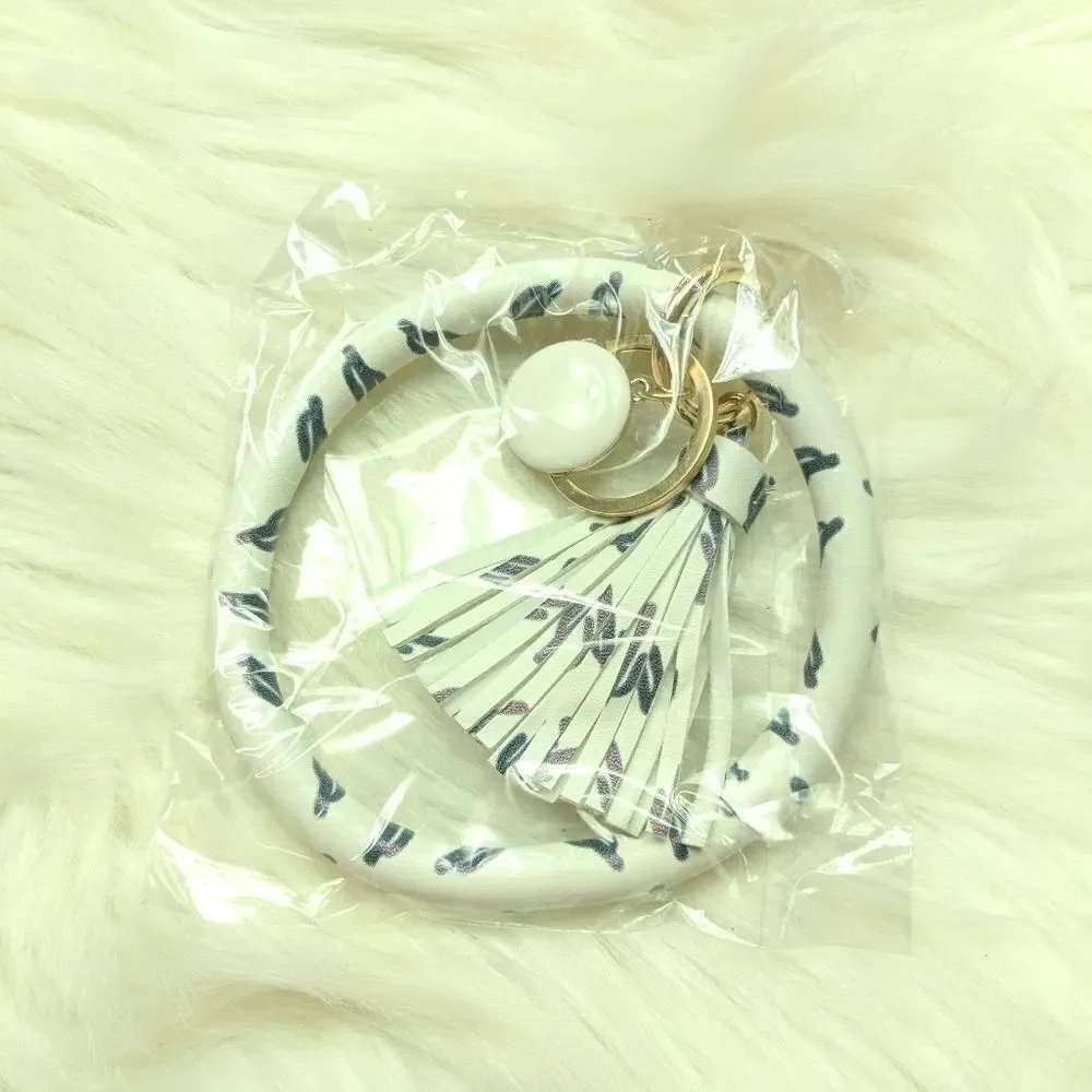 Wristlet bangle keychain bracelet tassel keyring